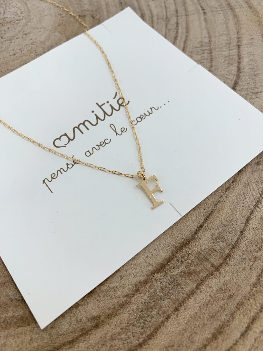 Shop Online Collana in argento 925 con charm lettera F Amitié