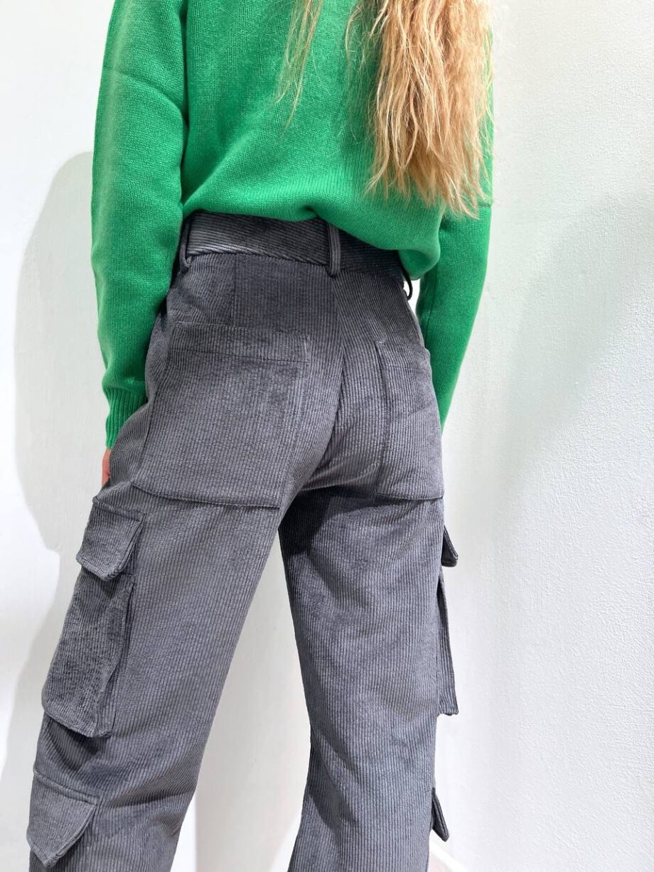 Shop Online Pantalone cargo grigio in velluto Vicolo