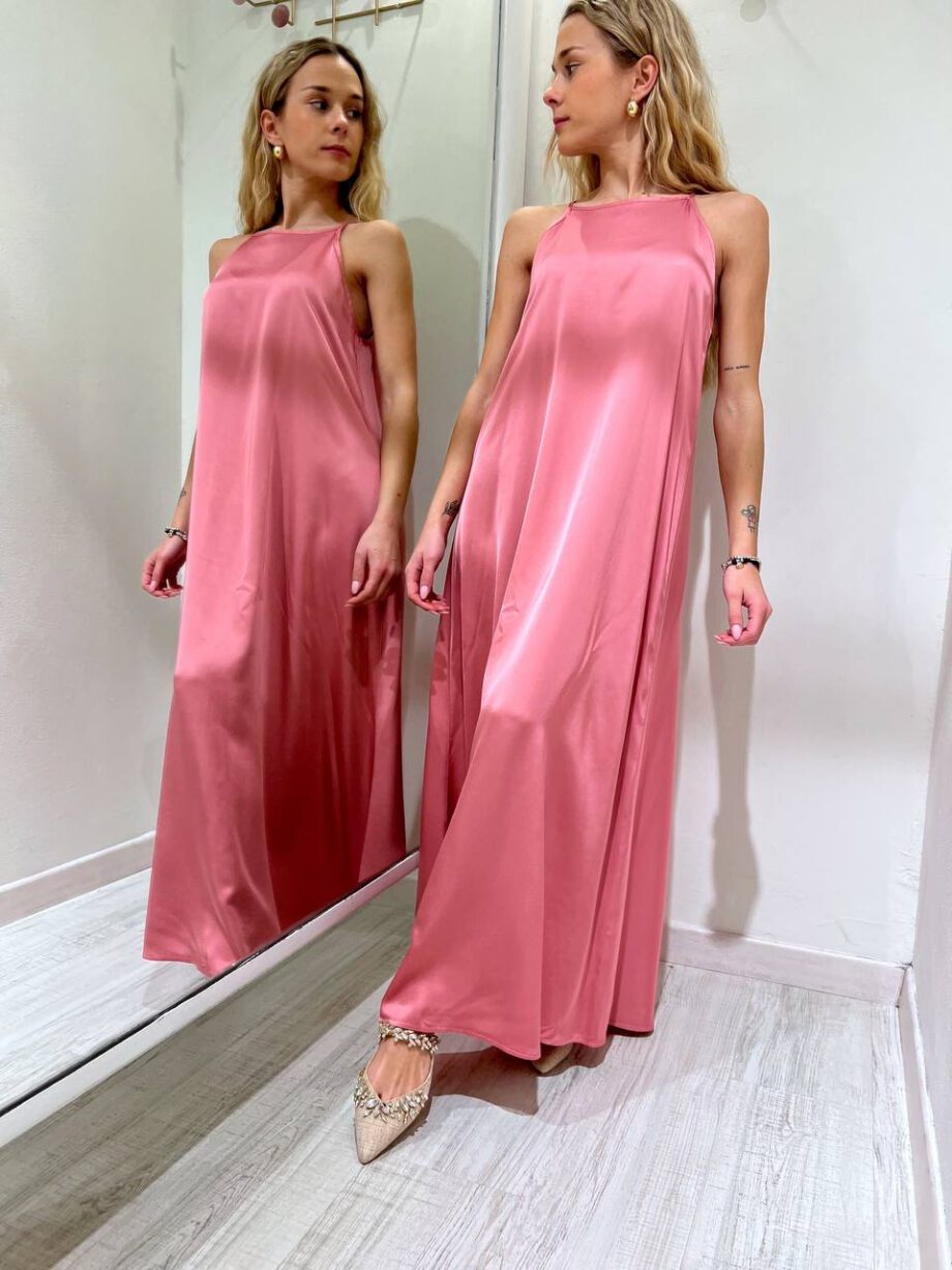 Shop Online Vestito lungo in viscosa rosa bubble HaveOne