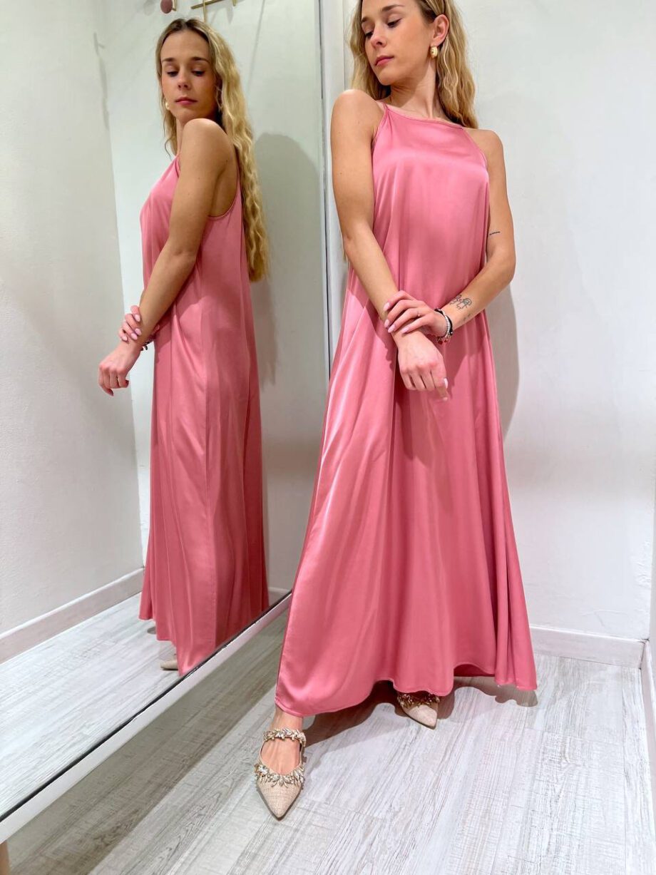 Shop Online Vestito lungo in viscosa rosa bubble HaveOne