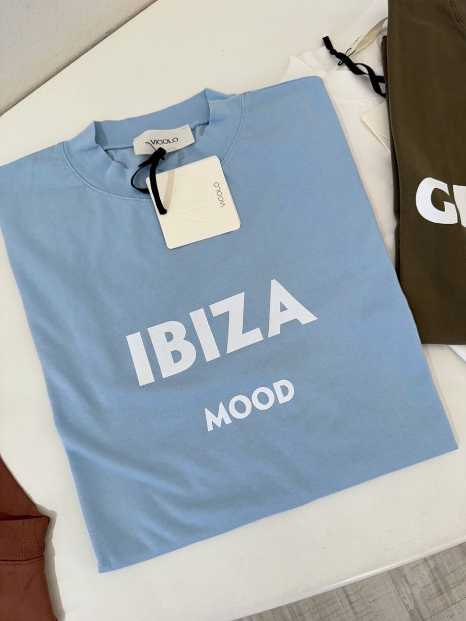 Shop Online T-shirt ampia bianca con stampa “monday mood” Vicolo