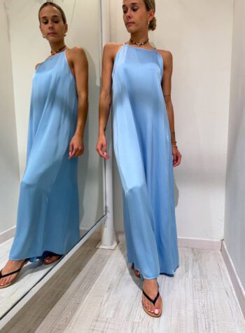 Shop Online Vestito lungo in viscosa azzurro Vicolo