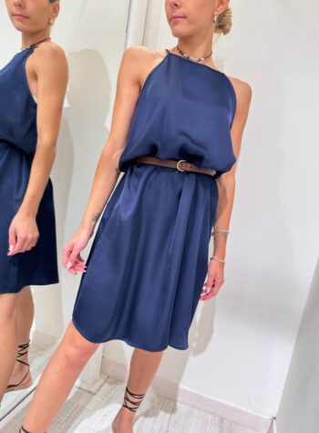 Shop Online Vestito corto in viscosa blu Vicolo