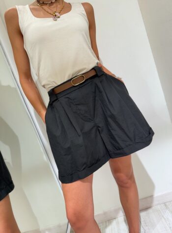 Shop Online Short in cotone con cintura nero HaveOne