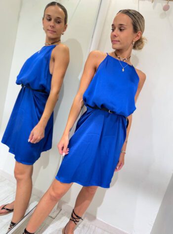 Shop Online Vestito corto in viscosa bluette Vicolo