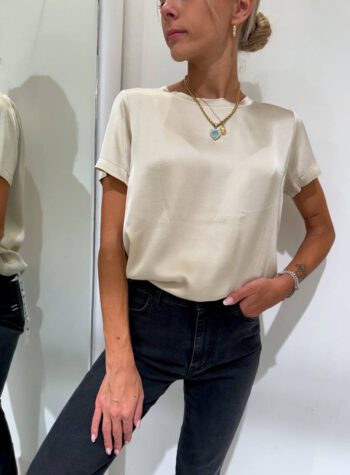 Shop Online T-shirt satin sabbia in viscosa HaveOne