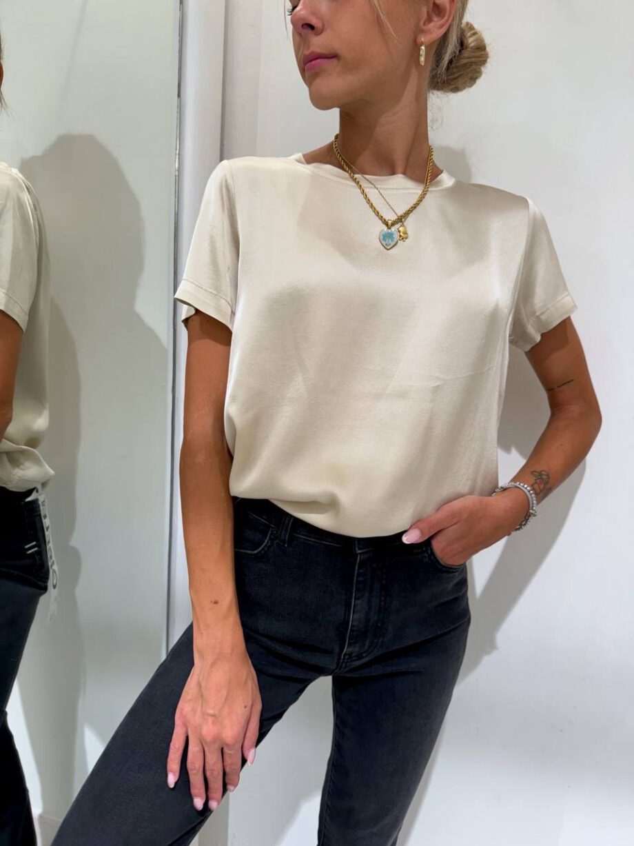 Shop Online T-shirt satin sabbia in viscosa HaveOne