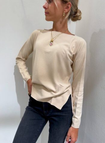 Shop Online Maglia rasata beige spacchetti Kontatto