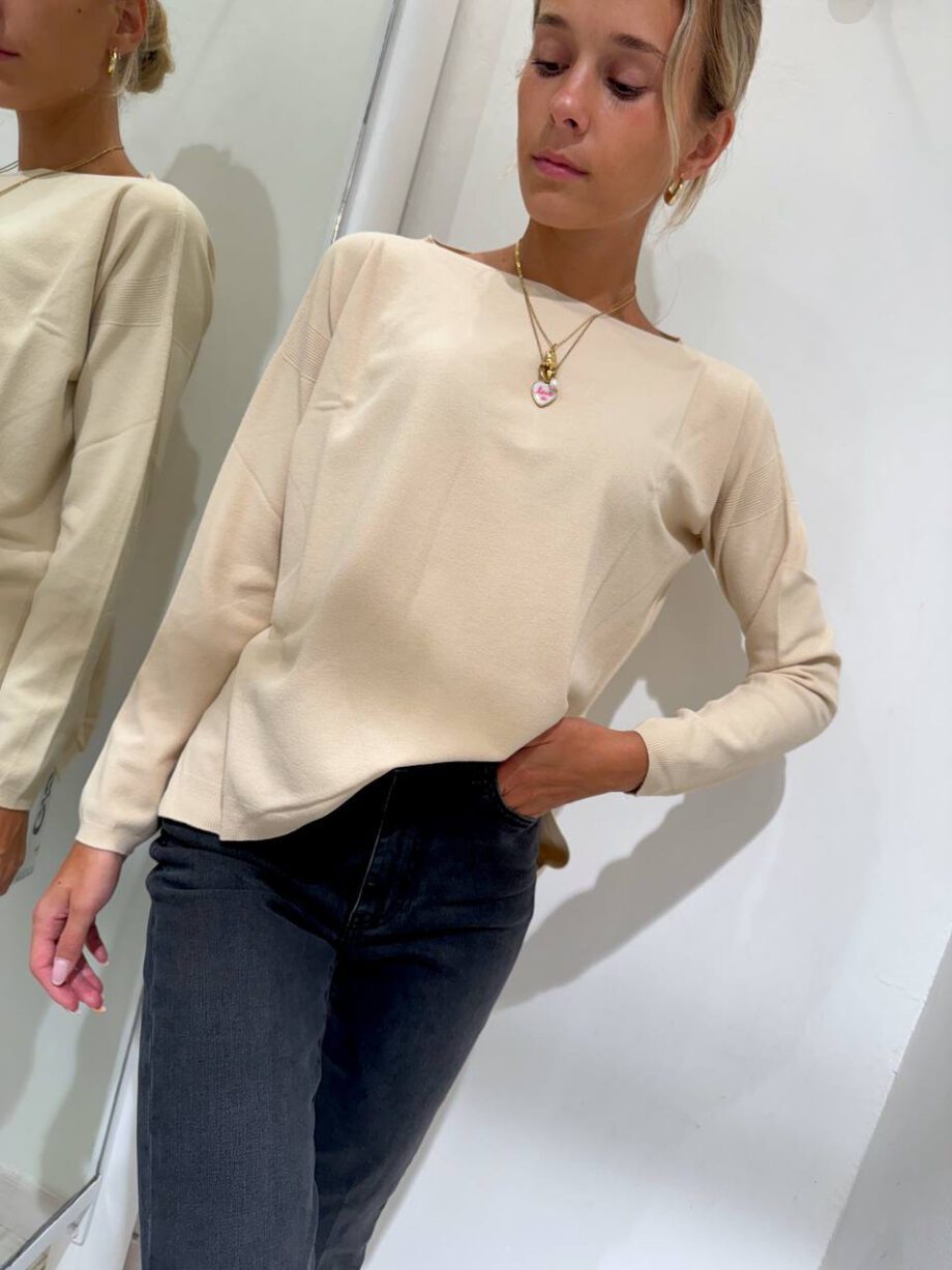 Shop Online Maglia rasata beige spacchetti Kontatto