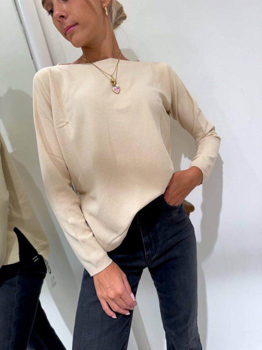 Shop Online Maglia rasata beige spacchetti Kontatto