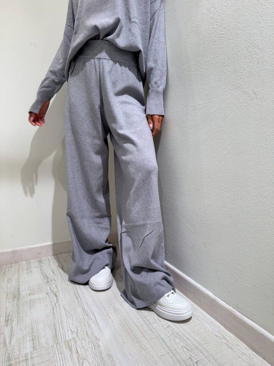 Shop Online Pantalone palazzo in maglia grigio Vicolo