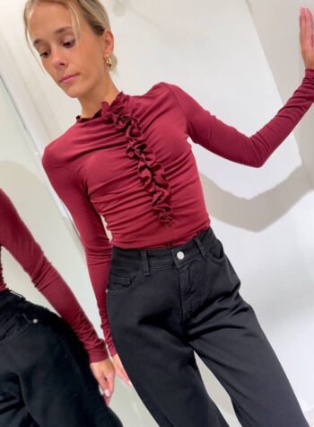 Shop Online Body bordeaux con rouches HaveOne