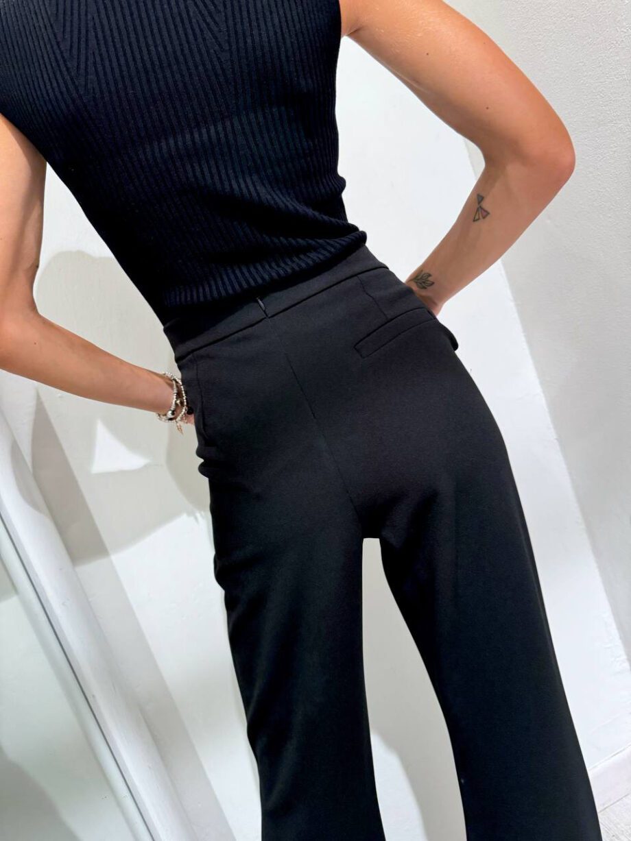 Shop Online Pantalone nero punto milano a zampa HaveOne