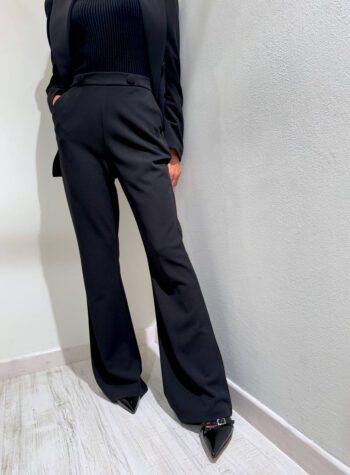 Shop Online Pantalone nero punto milano a zampa HaveOne