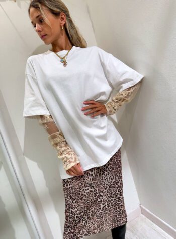 Shop Online T-shirt bianca maniche pizzo Vicolo