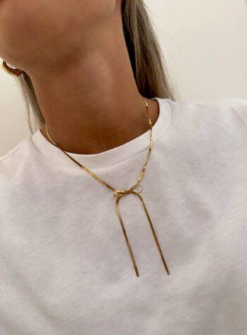 Shop Online Collana con fiocco pendente piatto oro