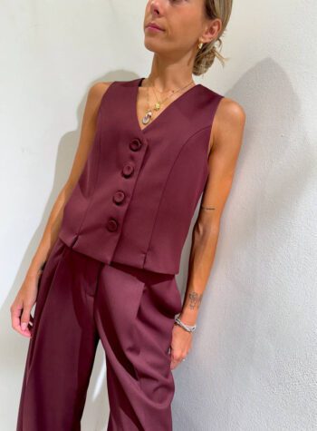 Shop Online Pantalone palazzo vino con pinces Susy Mix Élite