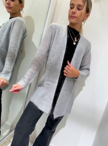 Shop Online Cardigan aperto grigio in mohair Kontatto