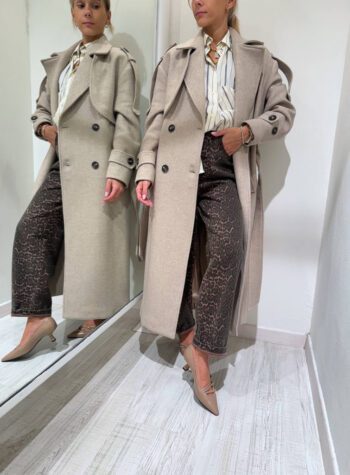 Shop Online Cappotto beige doppiopetto con fusciacca HaveOne