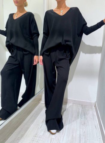 Shop Online Pantalone palazzo in maglia nero Souvenir