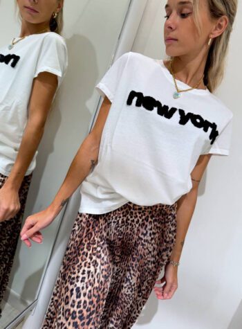 Shop Online T-shirt bianca patch New York Vicolo