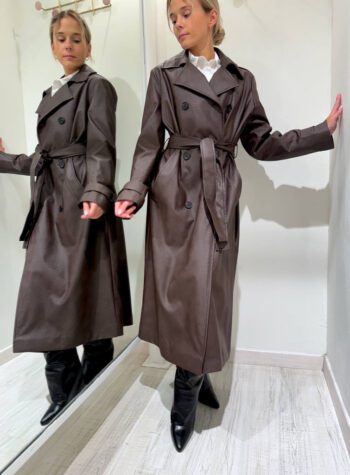 Shop Online Trench in ecopelle moro Annarita N