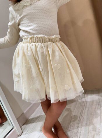 Shop Online Gonna in tulle beige con cuori Name It