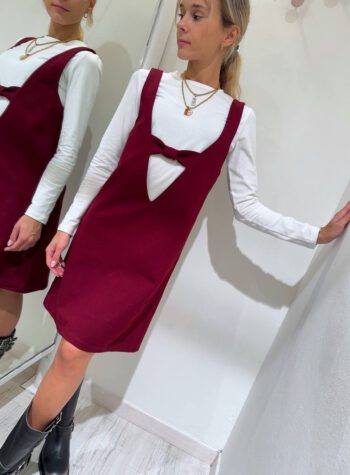 Shop Online Vestito corto bordeaux combinato HaveOne