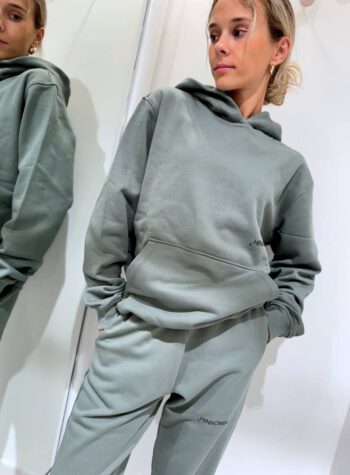 Shop Online Felpa oversize verde militare con cappuccio Hinnominate