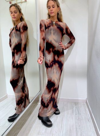 Shop Online Vestito lungo in tulle tie dye Kontatto