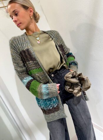 Shop Online Cardigan in maglia multicolore con lurex Souvenir