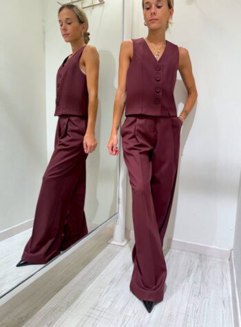 Shop Online Pantalone palazzo vino con pinces Susy Mix Élite