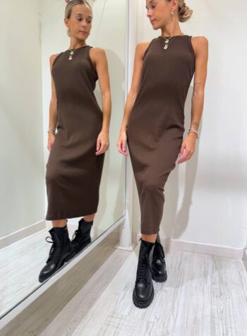 Shop Online Vestito moro a costine smanicato Vicolo