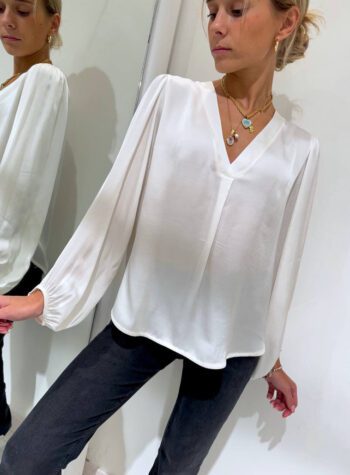 Shop Online Blusa satin scollo V burro HaveOne