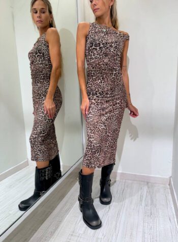 Shop Online Vestito tubino in tulle animalier Vicolo