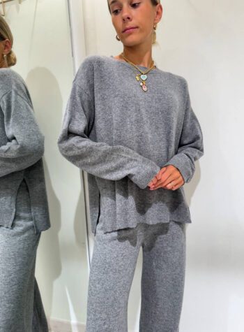 Shop Online Pantalone palazzo in maglia grigio Souvenir