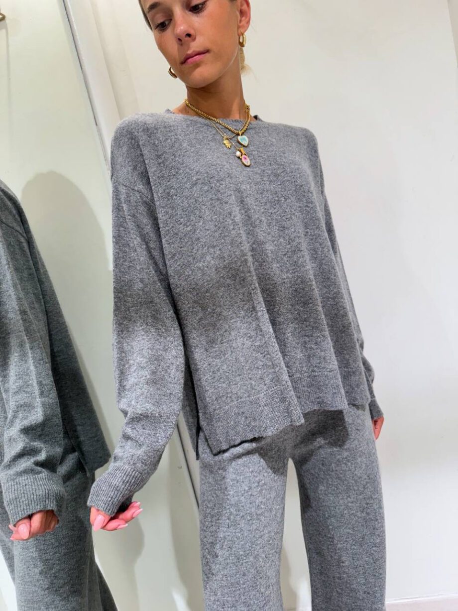 Shop Online Pantalone palazzo in maglia grigio Souvenir