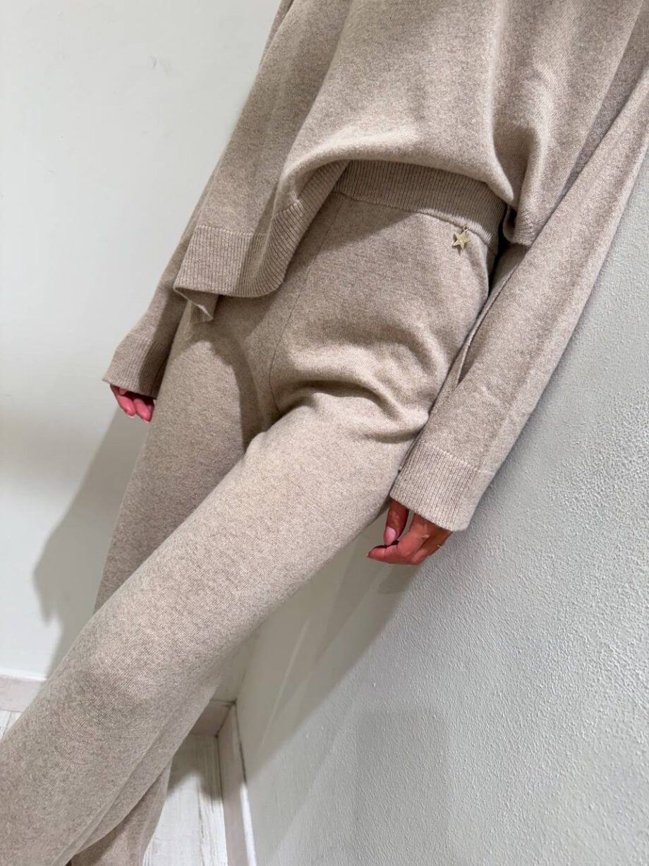 Shop Online Pantalone palazzo in maglia beige Souvenir