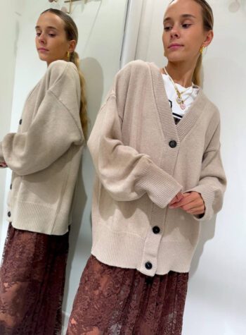 Shop Online Cardigan ampio beige con bottoni Vicolo