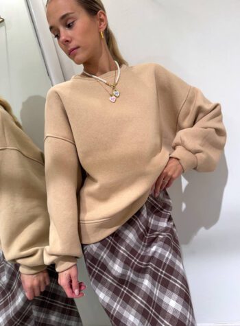 Shop Online Felpa oversized beige HaveOne