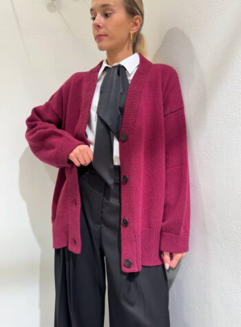 Shop Online Cardigan ampio bordeaux con bottoni Vicolo