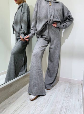 Shop Online Pantalone palazzo in maglia grigio Hinnominate