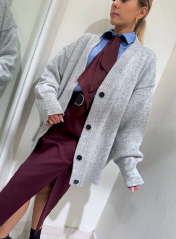 Shop Online Cardigan ampio grigio con bottoni Vicolo