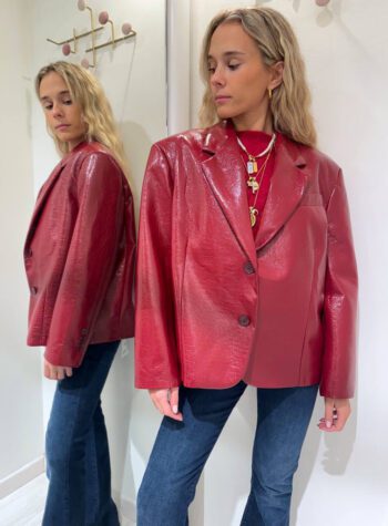 Shop Online Blazer corto in ecopelle rosso vernice Vicolo