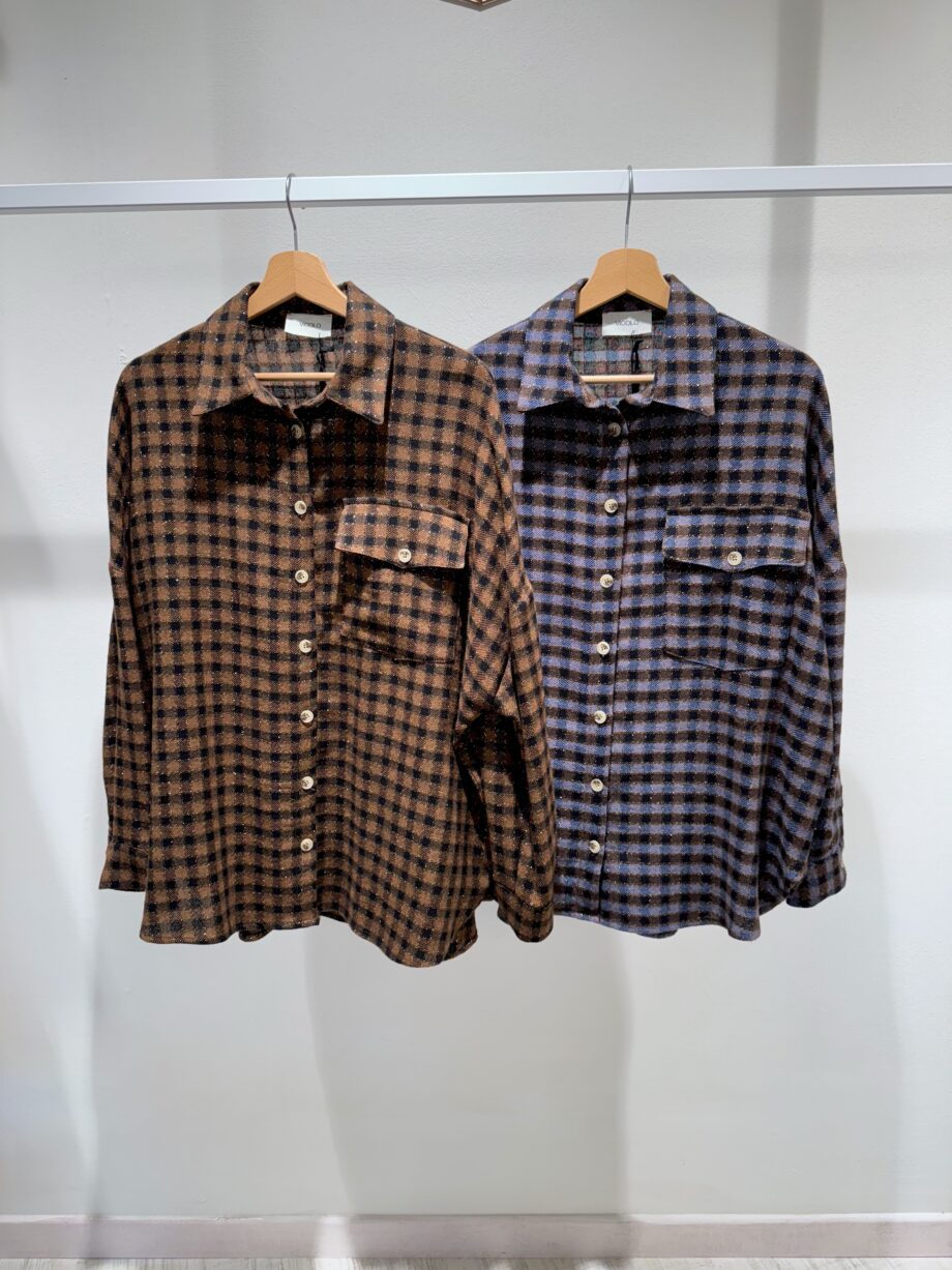 Shop Online Camicia mini check moro con lurex Vicolo