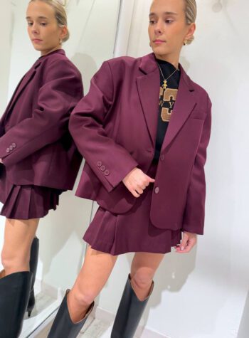 Shop Online Blazer corto oversized bordeaux Vicolo