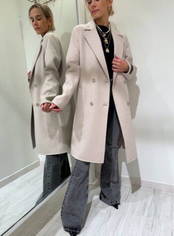 Shop Online Cappotto midi doppiopetto beige HaveOne