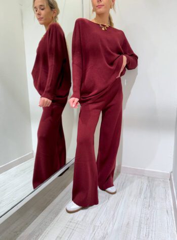 Shop Online Completo coordinato in maglia bordeaux Have One