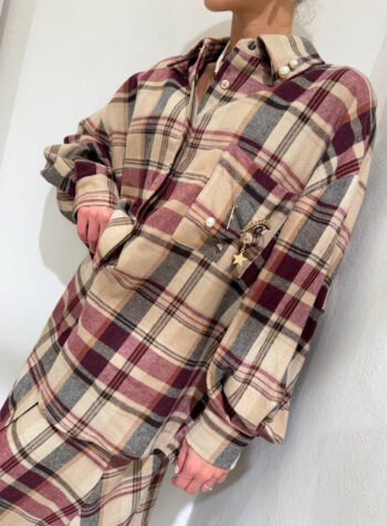 Shop Online Gonna midi beige tartan Souvenir