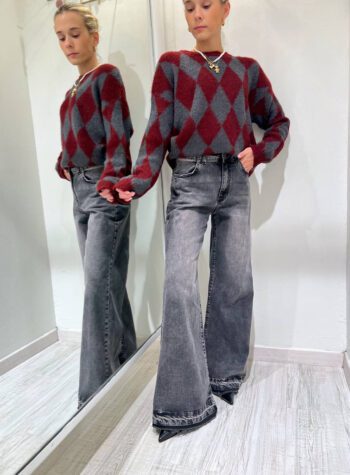 Shop Online Jeans grigio sfumato palazzo Souvenir